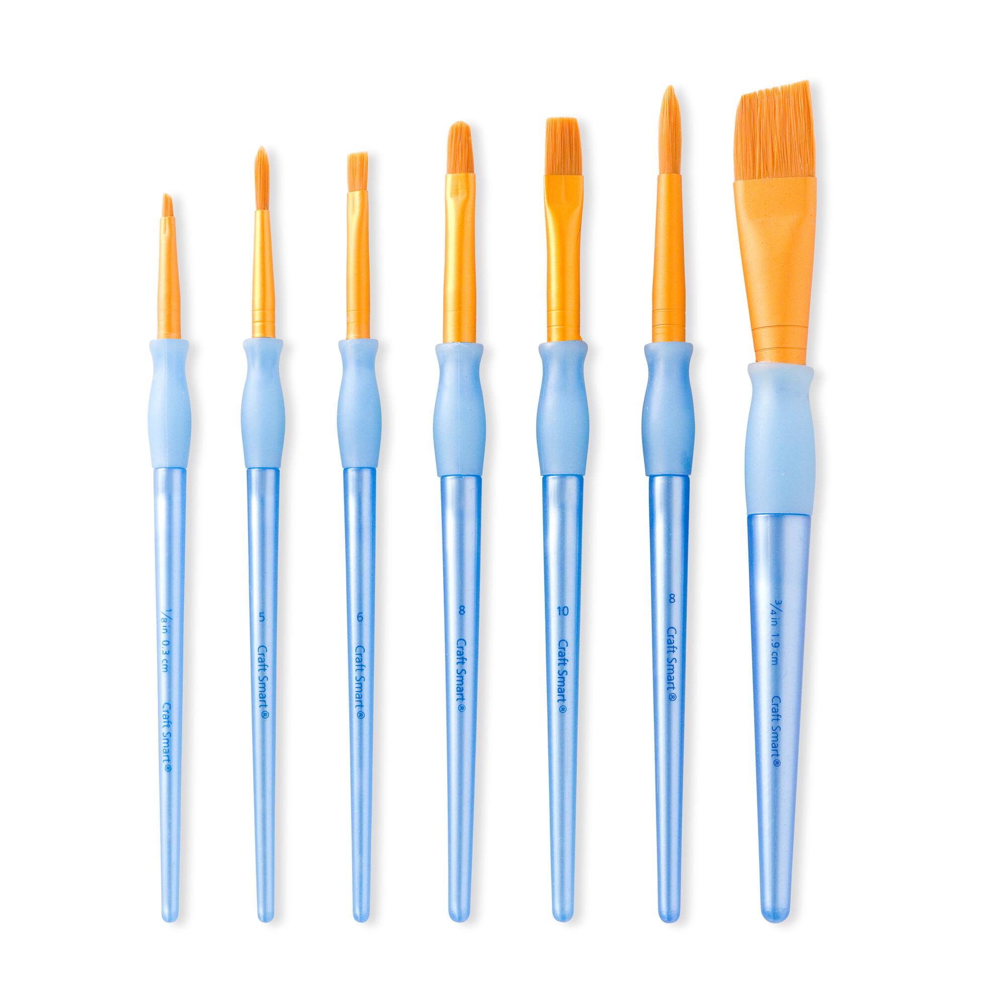 Golden Taklon Angular Variety 7 Piece Brush Set by Craft Smart®